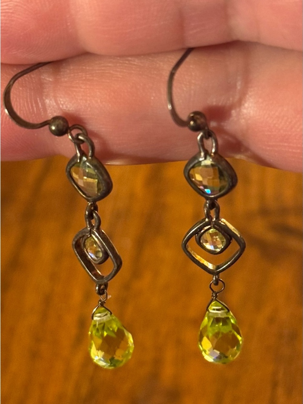 Lemon Quartz Crystal Sterling Drop Earrings - Picture 7 of 13